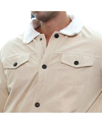 Men's Cream White Utility-Corduroy Jacket