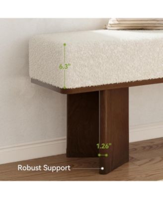 47-in Shoe Bench with Cushion, Modern Entryway Bench, Rectangle End of Bed Bench