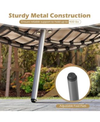 3 Pieces Conversation Set with Cushioned Papasan Chairs