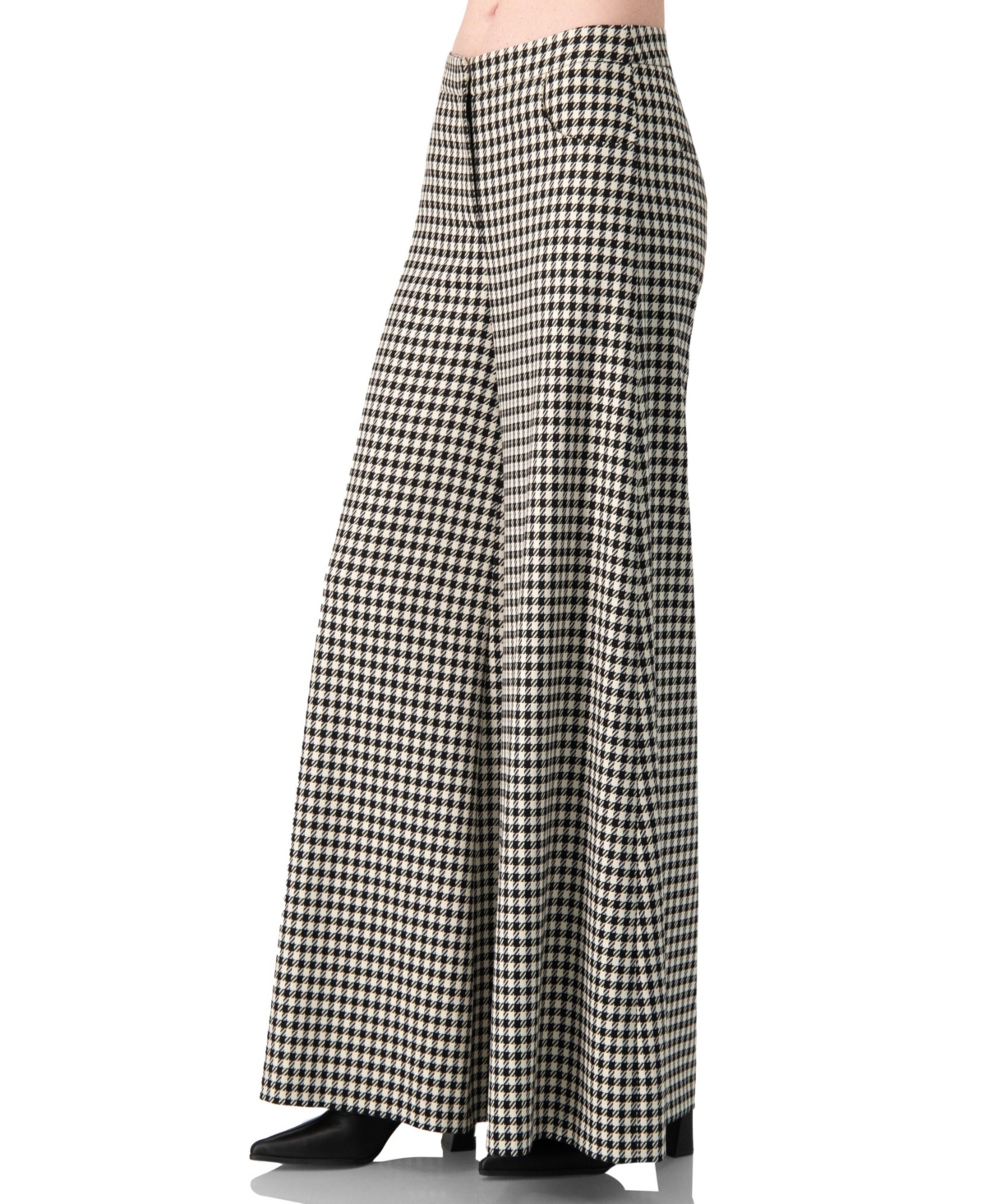 Ivonne Women's Wide-Leg Houndstooth Pants