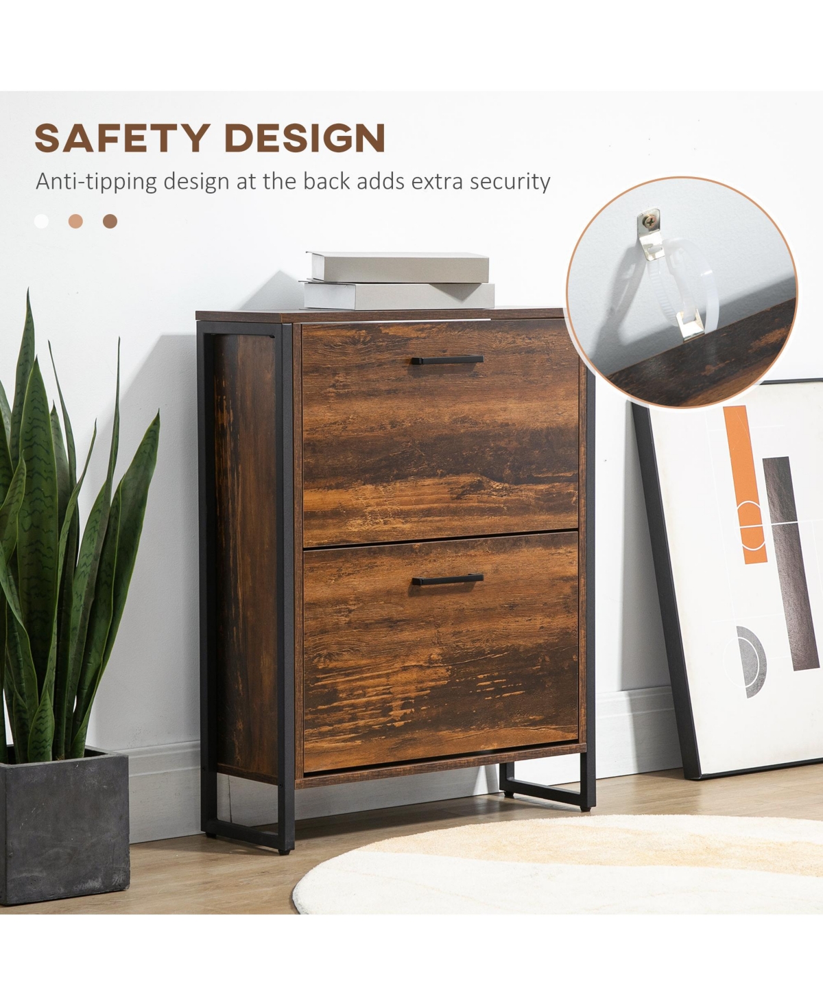 Slickblue Slim Shoe Storage Cabinet for Entryway, Hallway, or Foyer