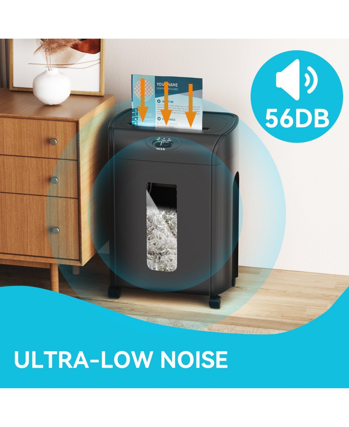 Mondawe 15-Sheet Cross Cut Paper Shredder, 4.76 Gallon Heavy Duty Ultra Quiet Shredder