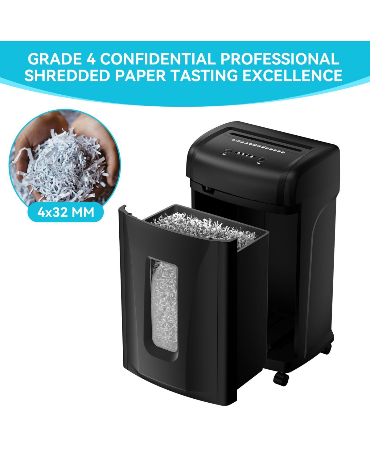 Mondawe 22-Sheet P-4 Heavy Duty Commercial Paper Shredder with 9.24 Gallon Pullout Bin