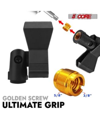 Microphone Clip Holder 2 Pieces with Screw Adapters 5/8 to 3/8 Inch
