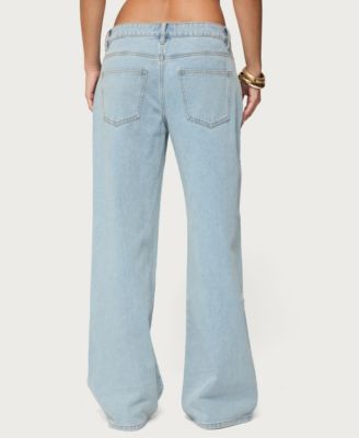 Women's Adison Button Low Rise Baggy Jeans