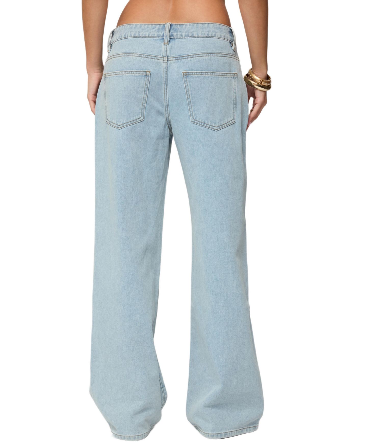 Женские джинсы Edikted Adison Button Low Rise Baggy, цвет: Светлый синий — фото 2