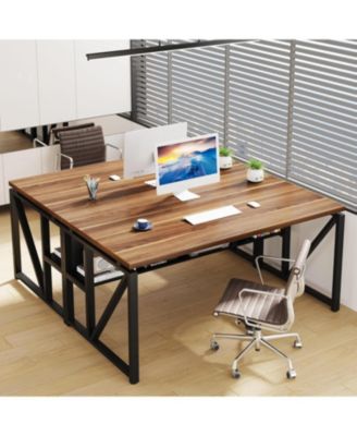 55 inches Computer Desk with Bottom Storage Shelf Home Office Desk Writing Table for Workstation