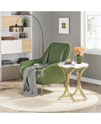   End Table Small Round Faux Marble Sofa Side Table (1 PCS)