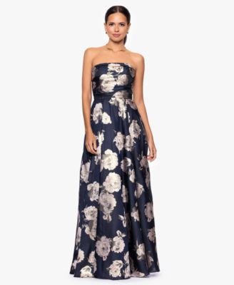 Women's Printed Strapless Long Dress