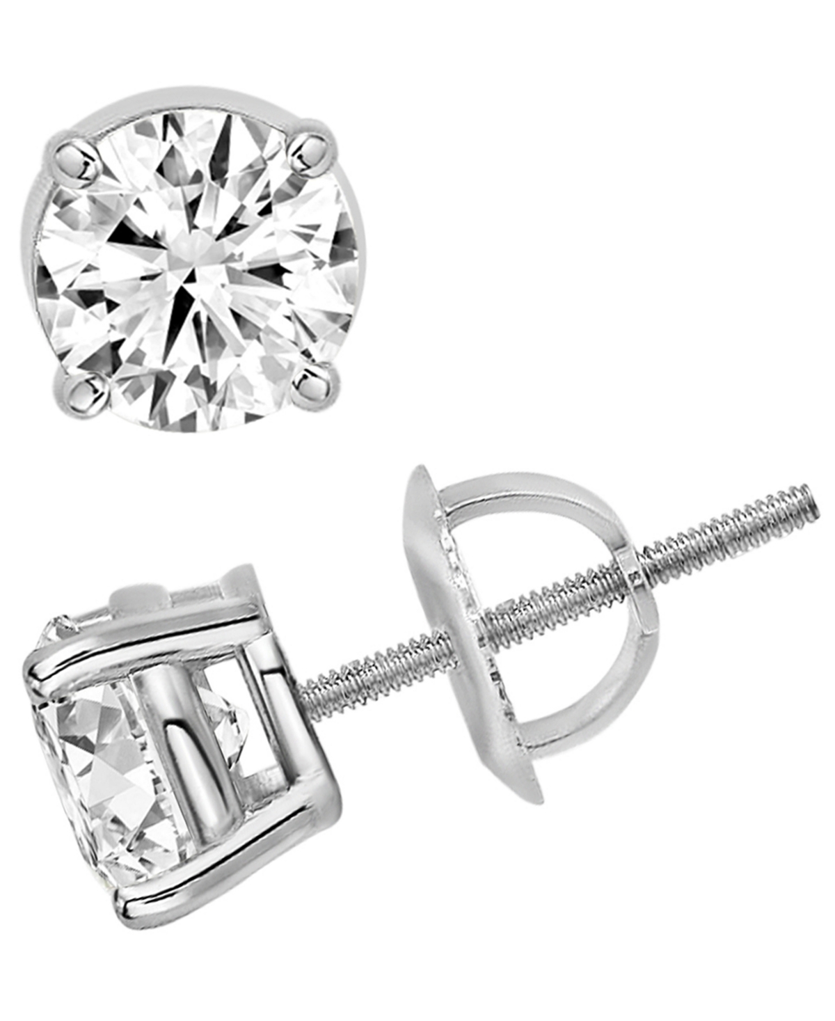 Macy's Diamond Stud Earrings (1-3/8 ct. t.w.) in 14k White Gold