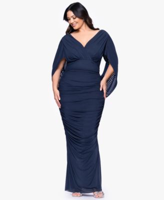 Plus Size V-Neck Long Sheath Dress