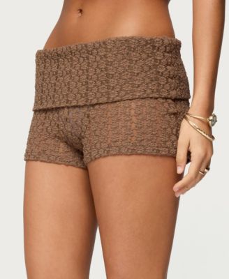 Women's Rye Sheer Textured Foldover Shorts