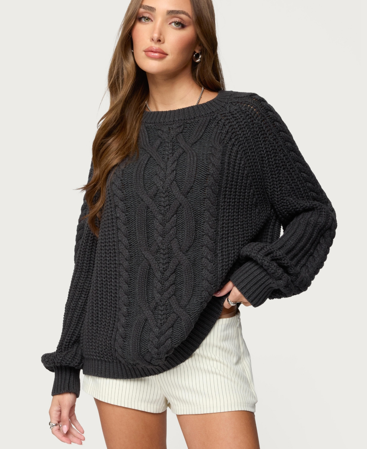 Edikted Women's Lira Chunky Cable Knit Sweater