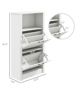 Vertical Shoe Storage Cabinet with Drawer and Shelf