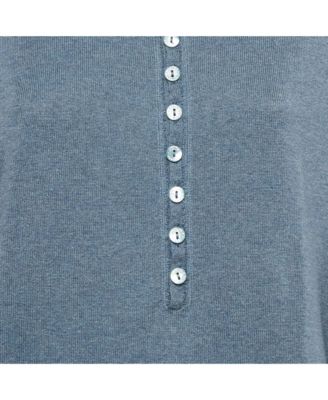 Men's Blue Cotton Knit Crew Neck Long Sleeve Sweatshirt