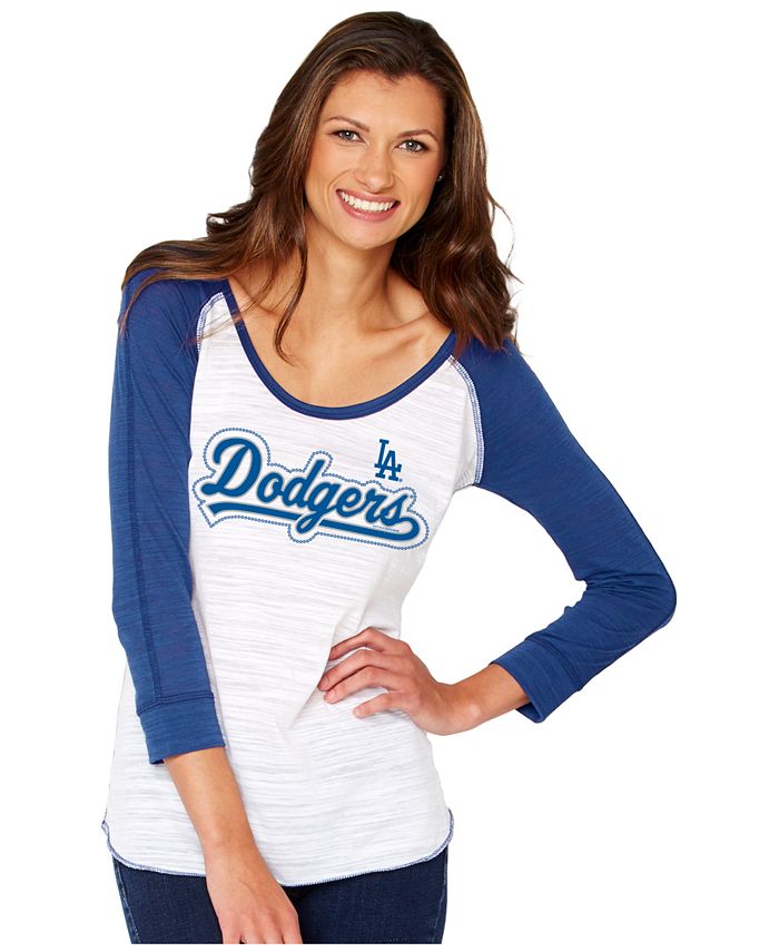 Soft As A Grape Women's Los Angeles Dodgers Baseball Raglan T-Shirt - Macy's