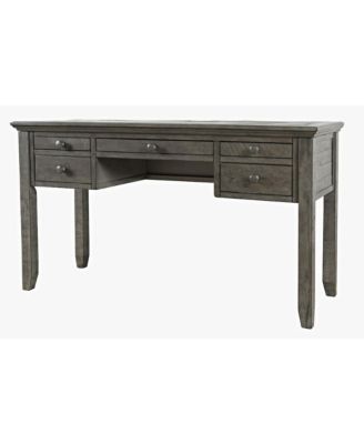 Rustic Shores Coastal Style Distressed Acacia USB Charging Desk