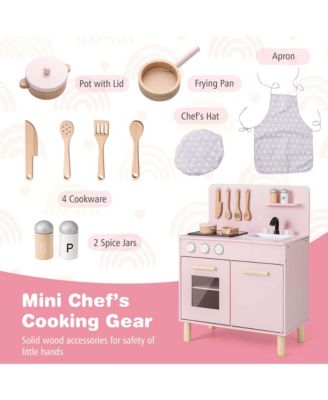 Kids Kitchen Playset with Light up Stove & Cooking Sounds Oven Sink Faucet