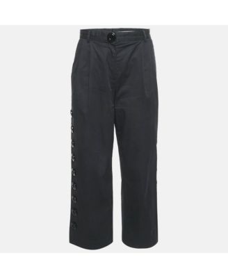 Women's Cotton Button Detail Straight Leg Trousers