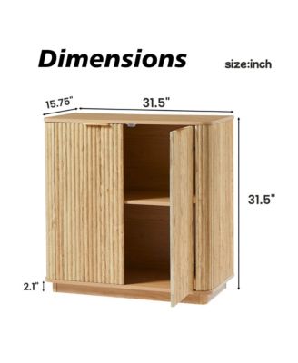 31.5" Elegant Sideboard with Wavy-Grain Panel, MDF Cutlery Cabinet for Living Room or Dining Room