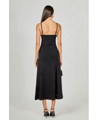 Women's Embellished Knit Midi Dress