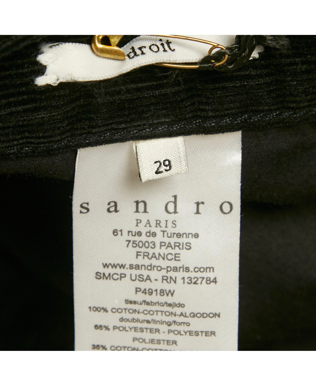Pre-Owned Toteme Women's Pre-Owned Sandro Corduroy Skinny Jeans