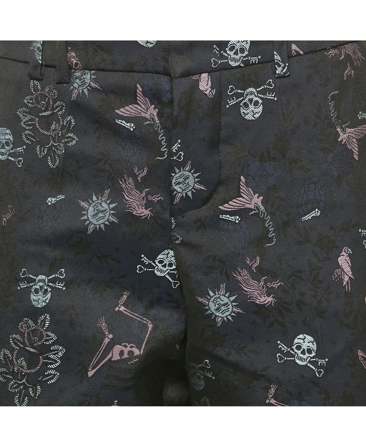 Pre-Owned Zadig & Voltaire Women's Navy Blue Tattoo Posh Jacquard Trousers