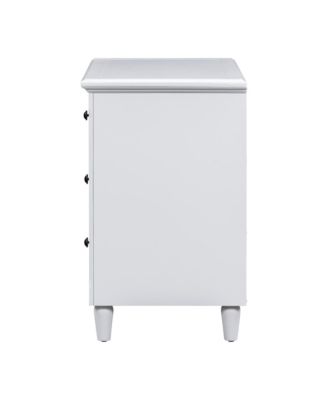 3 Drawer Nightstand Smooth Gliding Rails and Metal Handles