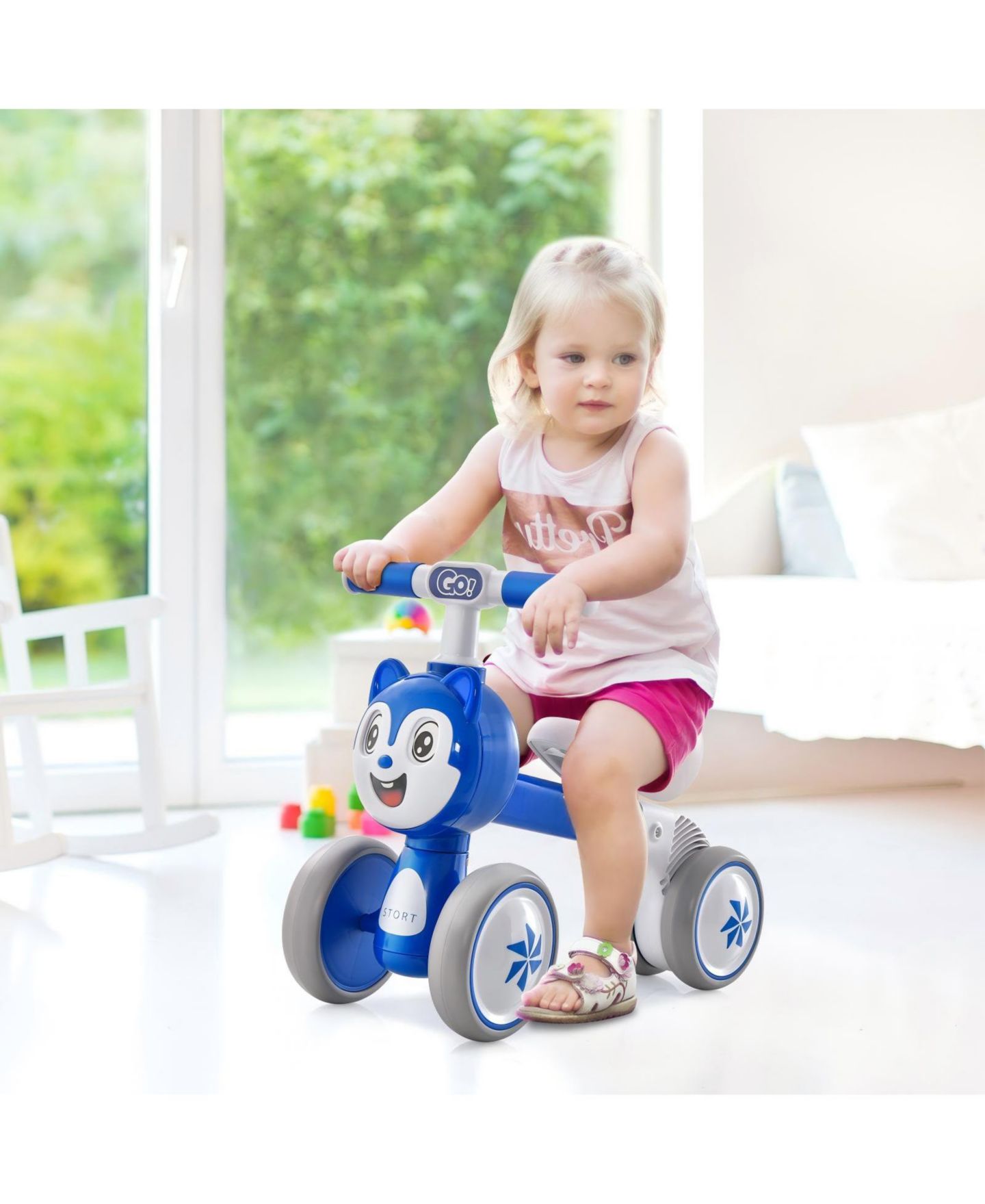 Детская игрушка HONGGE Toddler 4-Wheel Balance Bike Carbon Steel Frame, Ages 2+, цвет: Синий — фото 6