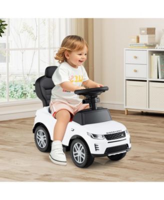 3 In 1 Land Rover Ride On Push Car For Kids With Handle Storage And Canopy