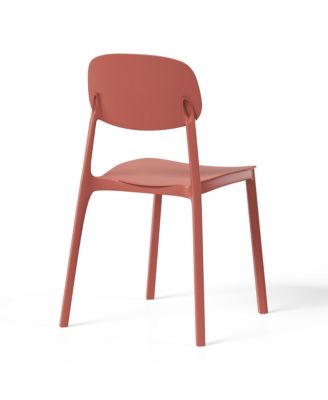 3-Piece Outdoor Round Metal Patio Dining Table Set With Stackable Resin Patio Side Chairs