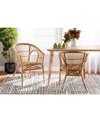 Alleta 2-Pc. Rattan Bohemian Dining Chair Set