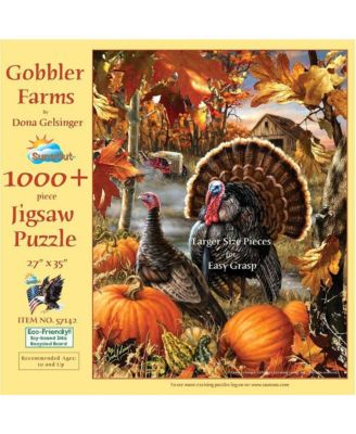 Gobbler Farms 1000 piece Jigsaw Puzzle for Adults Large Pieces Thanksgiving