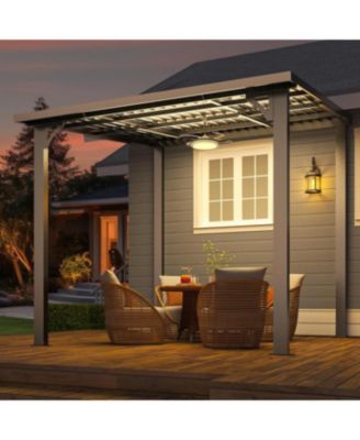 8'X8' Hardtop Gazebo Outdoor Pergola Lean to Metal Pergolas