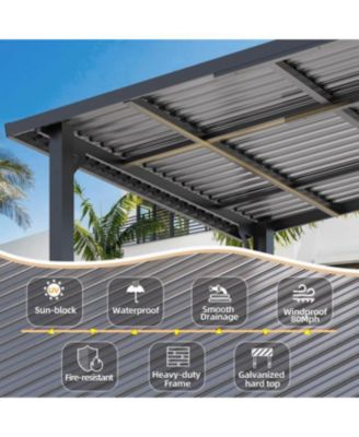10'X10' Hardtop Gazebo Outdoor Pergola Lean to Metal Pergolas