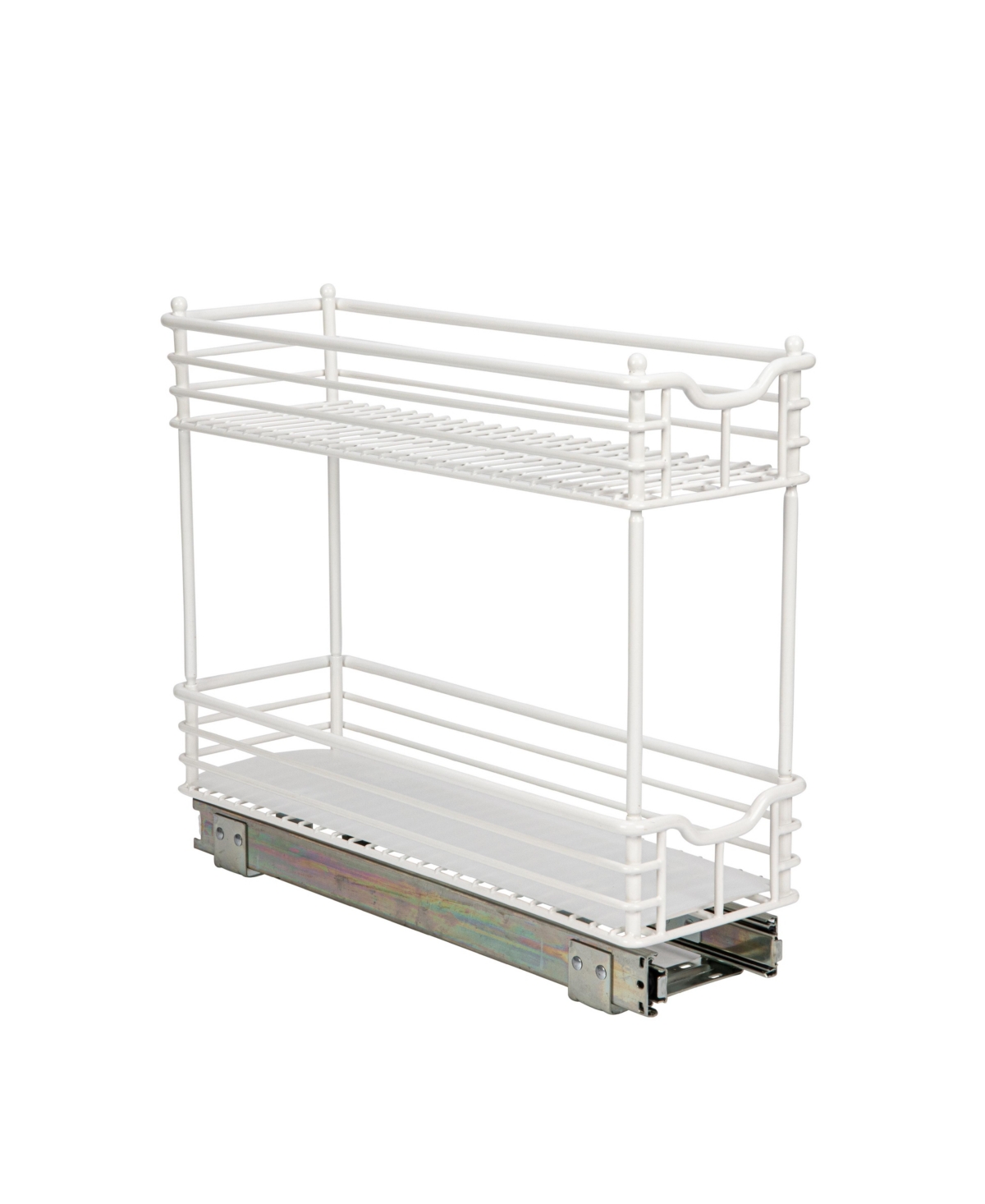 Household Essentials Glidez Multipurpose Paint-Finished Steel Pull-Out Storage Organizer, 2-Tier Design, White