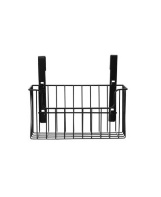 Over the Door Cut Out Metal Basket, Black