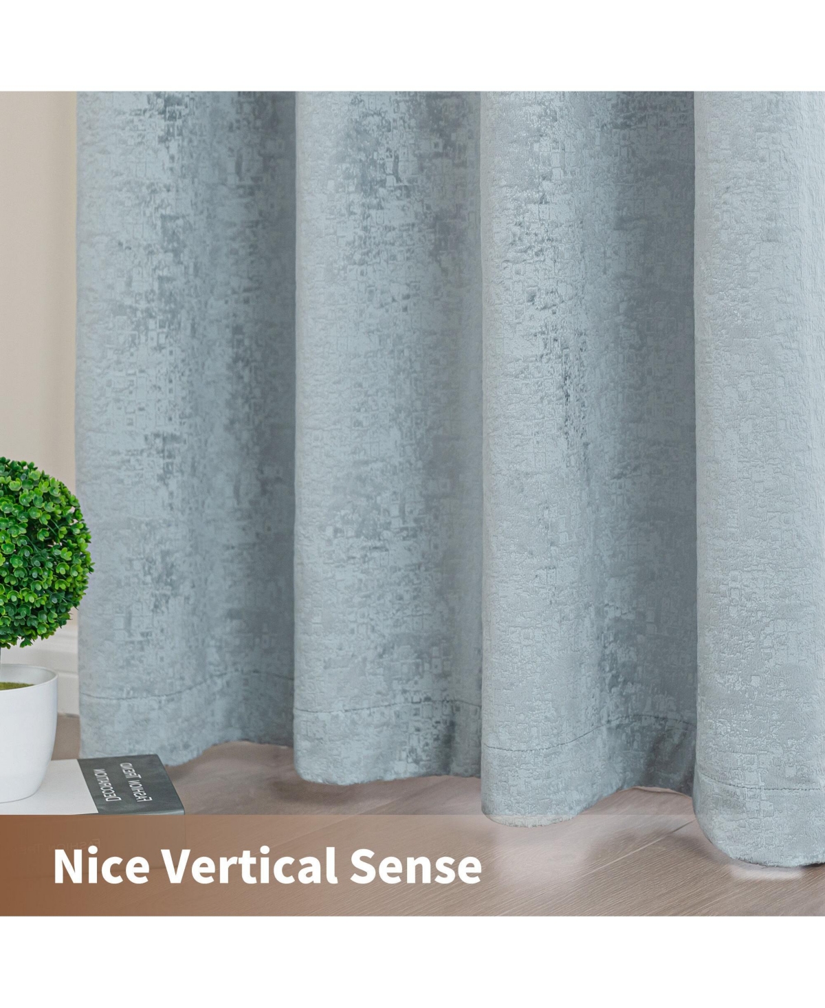 Awesome Home Fleece Textured Light Filtering Grommet Curtains Pair