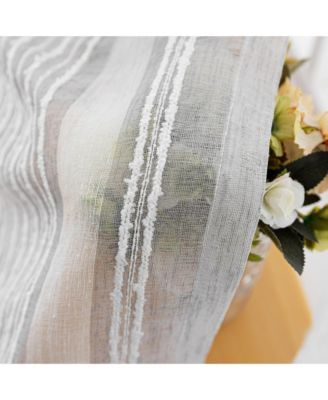 Tufted Stripe Light Filtering Back Tab Curtains Pair, 52"Wx 84"L