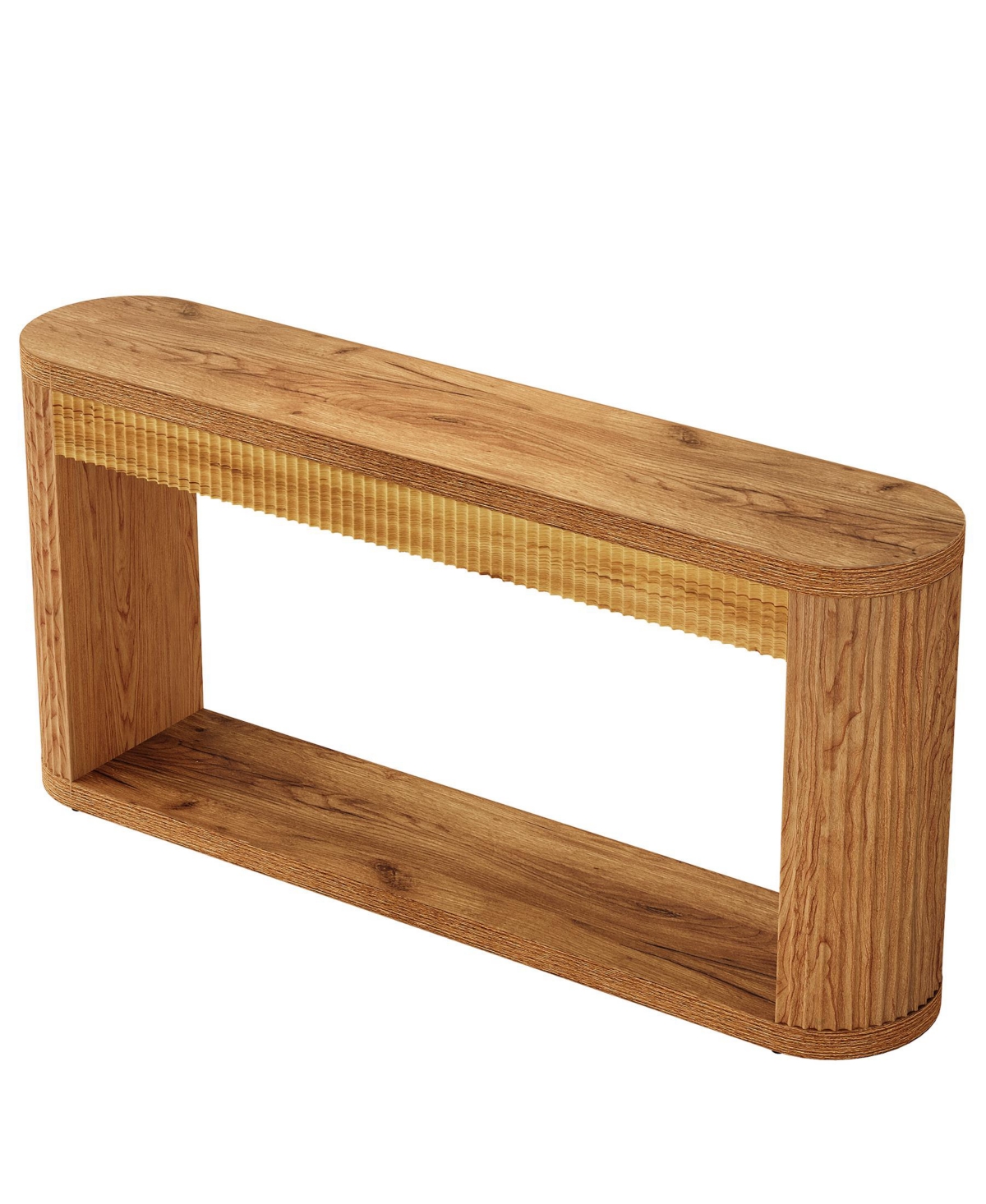 Tribesigns 63 Inch Fluted Console Table for Entryway, Narrow Wood Sofa Table Behind Couch