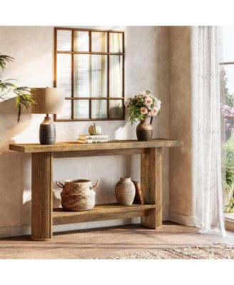 55-Inch Modern Console Table, Narrow Sofa Table for Hallway, Wooden Entrance Table