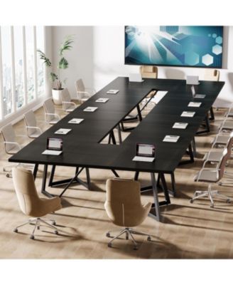70.87" Conference Table, Rectangular Seminar Table Boardroom Desk for Office Meeting Conference Room