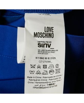 Blue Logo Plaque Jersey Zipper Detail Mini Dress