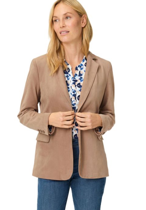 Женский пиджак Olsen Faux Suede Blazer, цвет: Светлый карамельный