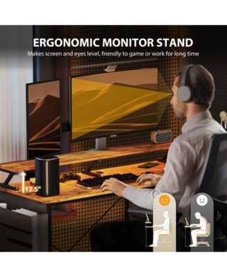 58" Reversible L Shaped Desk, Corner Computer Desk,