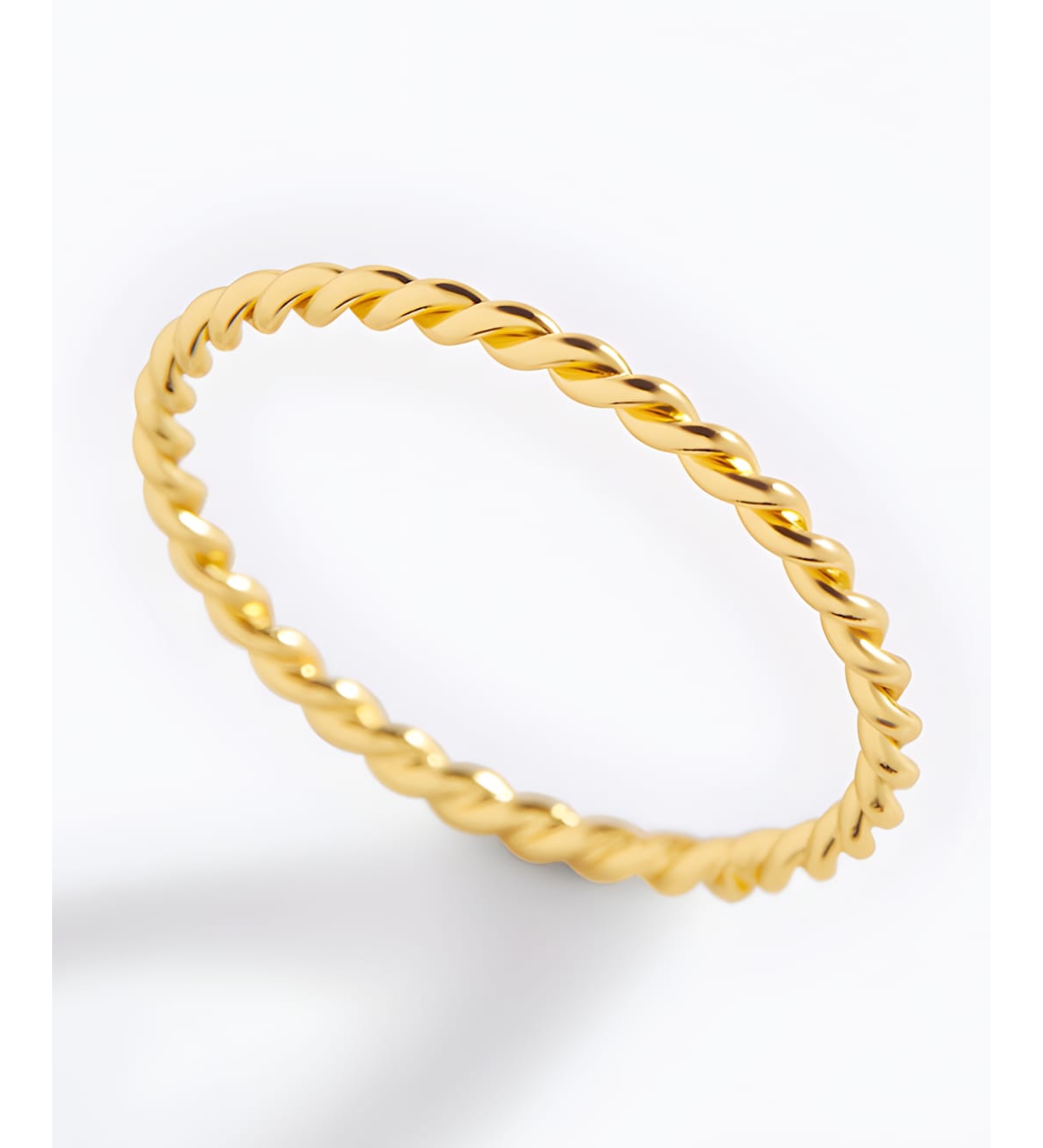 Dainty Braided Stacking Ring in 18k Gold Plated Sterling Silver