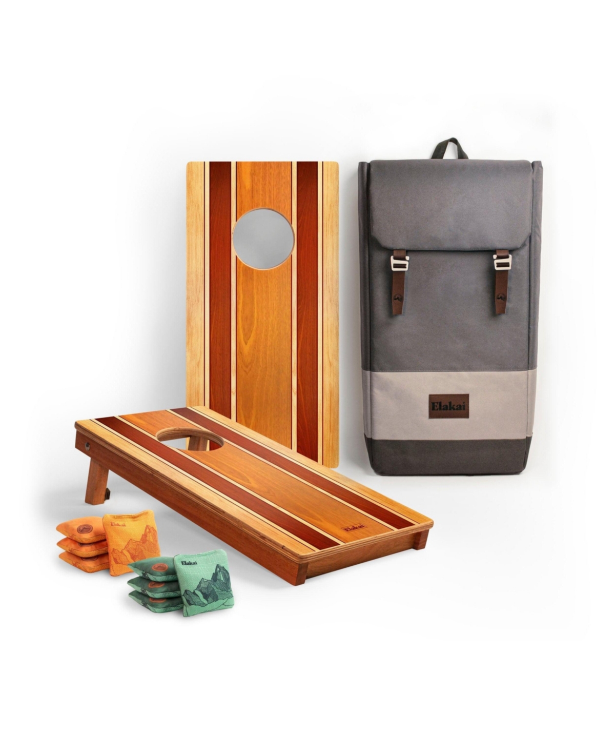 Elakai 1ft x 2ft Classic Woody Compact Travel Cornhole Board Set
