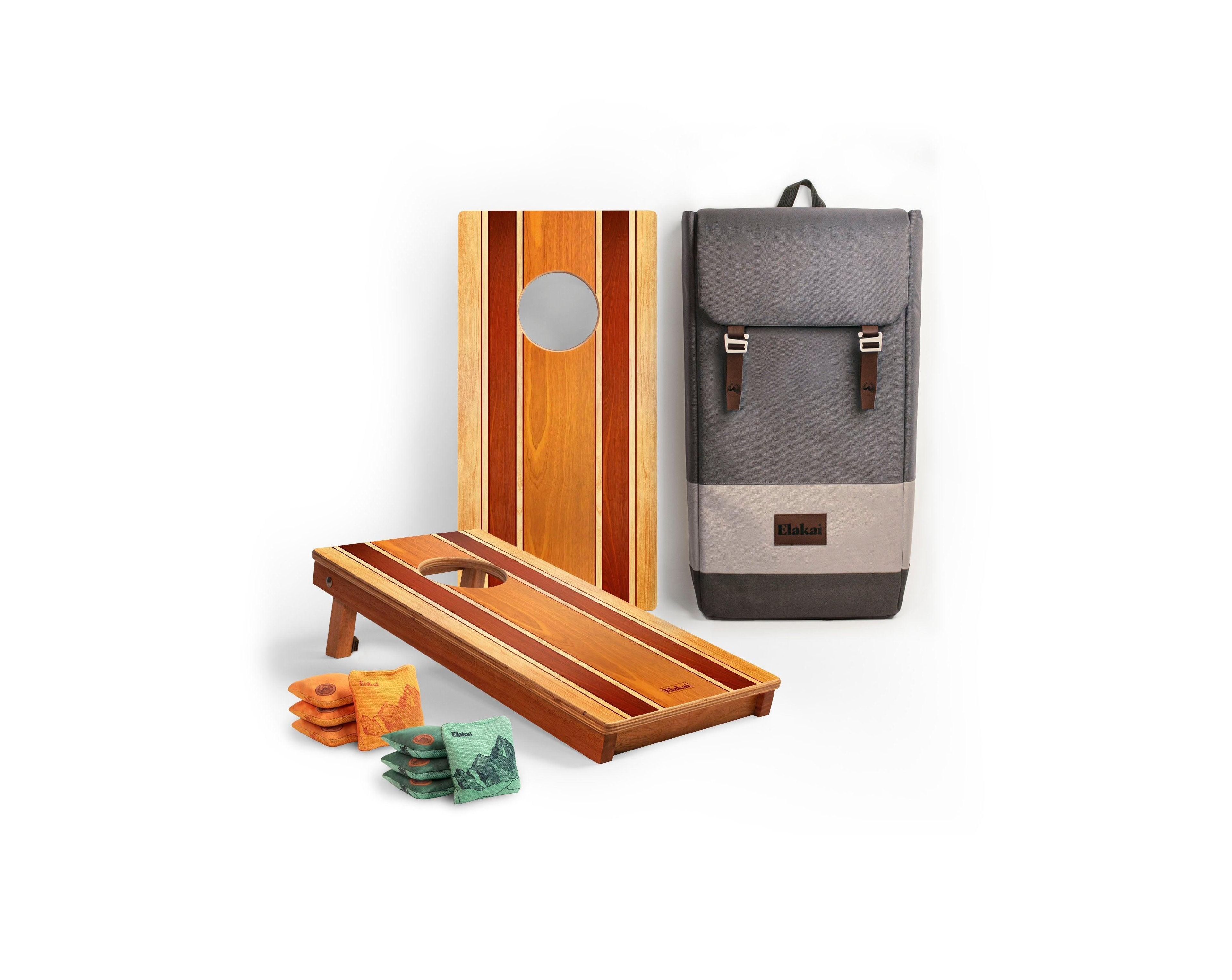 Elakai 1ft x 2ft Classic Woody Compact Travel Cornhole Board Set