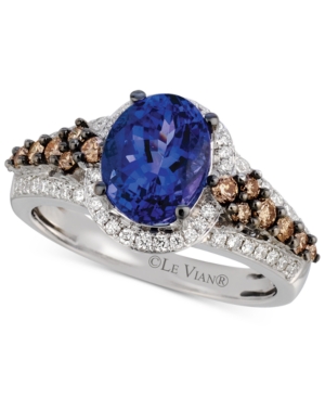 image of Le Vian Tanzanite (1-3/4 ct. t.w.) and Diamond (5/8 ct. t.w.) Ring in 14k White Gold