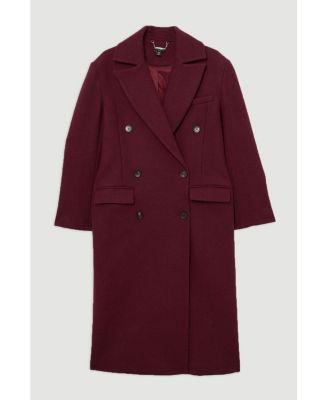 Women's Wool Double Breasted Tailored Midi Coat